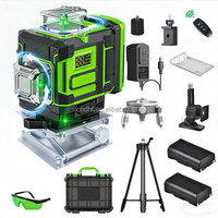Niveau laser rotatif professionnel Pineng OEM pour la construction, 16 lignes vertes, rotation à 360 degrés, batterie au lithium 18650