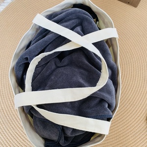 Sac fourre-tout en toile grande capacité sacs fourre-tout Portable Logo personnalisé sac à provisions brodé pour femmes hommes voyage plage en plein air - Product Image 6