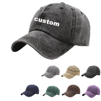 Gorra de Béisbol Vintage sin Estructura al por Mayor para Hombre, Logotipo Bordado Personalizado en Tela de Algodón Lavada, Gorra de Béisbol con Patrón de Letras