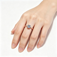 Großhandel Damen 1CT 2CT Moissanit-Ring 4-Krappen-Fassung Runder Brillantschliff D-Farbe VVS1 S925 Sterling Silber GRA-Zertifiziert