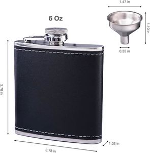 Portable Pocket Black Alcohol Flask 8OZ <b>Whiskey</b> Hip Flasks Stainless Steel Leak-Proof Durable Outdoor Travel Wine <b>Jugs</b> Bottle - Product Image 2