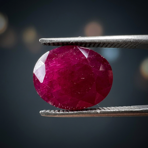Rubis naturel certifié GIA de 5,71 carats, forme ovale, couleur rouge rose profond, pierre précieuse pour la création de bijoux de luxe sur mesure - Product Image 2