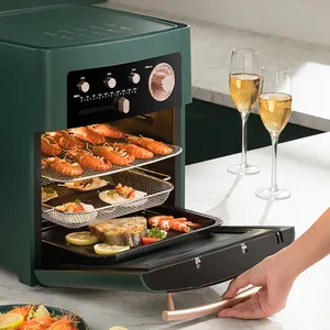 2023 Mupurpose New Retro Knob 15 Liter Air Fryer Oven Non-Stick Cookware Electric Deep Fryer Machine For Kitchen