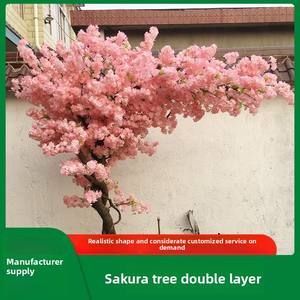 Arbre de cerisier <span class=keywords><strong>en</strong></span> <span class=keywords><strong>fleurs</strong></span> simulé à double couche, grande plante <span class=keywords><strong>en</strong></span> soie et plastique, pour mariage, café, hôtel, centre commercial, arbre de sol - Product Image 2