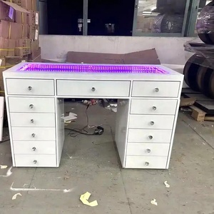 <span class=keywords><strong>Tocador</strong></span> Glam White con Trece Cajones y Espejo, Mueble de Salón con Espejo, <span class=keywords><strong>Tocador</strong></span> con Espejo <span class=keywords><strong>Hollywood</strong></span> - Product Image 1