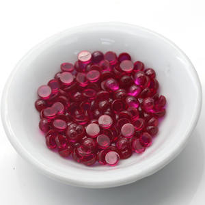 500 piezas al por mayor, cabujones redondos de rubí sintético de laboratorio, cuentas de piedra de corindón sueltas, diamantes - Product Image 2