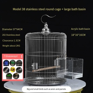 Cage à oiseaux Starling en acier inoxydable, nouveau <span class=keywords><strong>bassin</strong></span> rond - Product Image 4