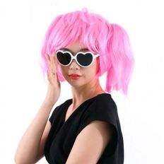 Parrucca da festa con ala di pera rosa per oggetti di scena e occasioni speciali - Product Image 1