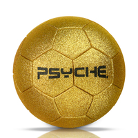 Ballon de football taille 5 Psyche, cuir PU brillant doré, écologique, certifié BSCI, avec logo personnalisé, directement de l'usine