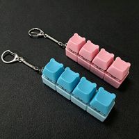 Porte-clés anti-stress ABS à 4 emplacements avec interrupteur linéaire, clignotant LED et son clignotant, gadget sensoriel pour doigts