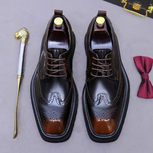 Zapatos Formales de Negocios para Hombre Joven, Estilo Otoño, Modernos y Únicos, con Cordones, Punta Redonda, que Aumentan la Altura, a la Moda - Product Image 6