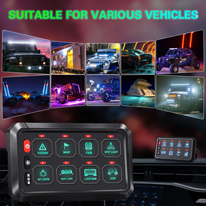 Ứng dụng điều khiển off-road bảng chuyển đổi 12V 24V tự động Dimmable RGB 8 gang chuyển đổi bảng điều chỉnh cho xe tải UTV ATV Marine RV - Product Image 5