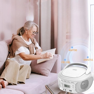 Xách tay <span class=keywords><strong>CD</strong></span> Boombox Máy nghe nhạc MP3 với FM Stereo Radio AC/Pin Powered với tai nghe Jack <span class=keywords><strong>CD</strong></span> <span class=keywords><strong>Player</strong></span> cho nhà văn phòng ngoài trời - Product Image 5