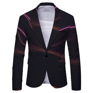 <span class=keywords><strong>Blazer</strong></span> Elegante da Uomo Stile Britannico, Giacca Casual Slim Fit, Cappotto <span class=keywords><strong>Maschile</strong></span>, <span class=keywords><strong>Blazer</strong></span> Stampato - Product Image 4