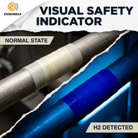 Cinta de Detección de Fugas de Hidrógeno H2 con Cambio de Color ENSENMAX ENS-300, Indicador de Seguridad Visual Instantáneo Autoadhesivo de Nano-PET