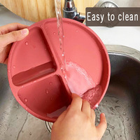 Ensemble cadeau de vaisselle pour nouveau-né : Assiette d'alimentation en silicone sans BPA, bol à forte succion, cuillère et bavoir imperméable