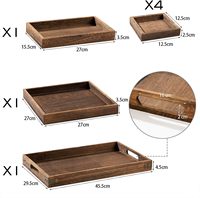 Palettes de service en bois sculpté pour la décoration de la maison pour le petit déjeuner et les boissons Laque peinte à la main pour le salon et l'utilisation rurale