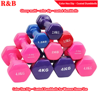 Haltères hexagonaux colorés en vinyle, finition mate ou brillante au choix, pour la mise en forme corporelle à domicile pour femmes, poids multiples de 0,5 à 10 kg