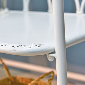 Chaises de restaurant en métal blanc de style rustique contemporain INNOVA pour l'extérieur, le jardin et les cafés - Product Image 6