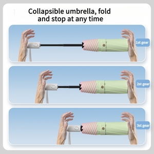 Paraguas Plegable Automático Anti-Rebote para Sol y Lluvia, Protección UV, Revestimiento de Pegamento Colorido, Sombrilla para Mujer - Product Image 4