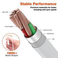 Cable USB Tipo-A a Tipo-C de 2 Metros, Carga Rápida de 5A y Transmisión de Datos, Material TPE para Teléfonos Móviles, Tabletas y Bancos de Energía