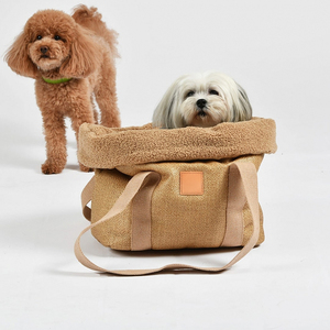 Venta al por mayor bolsa para mascotas suave de alta calidad marrón Teddy Sherpa tela Portátil Bolsa para mascotas paquete interior logotipo personalizado bolsa para mascotas al aire libre - Product Image 5