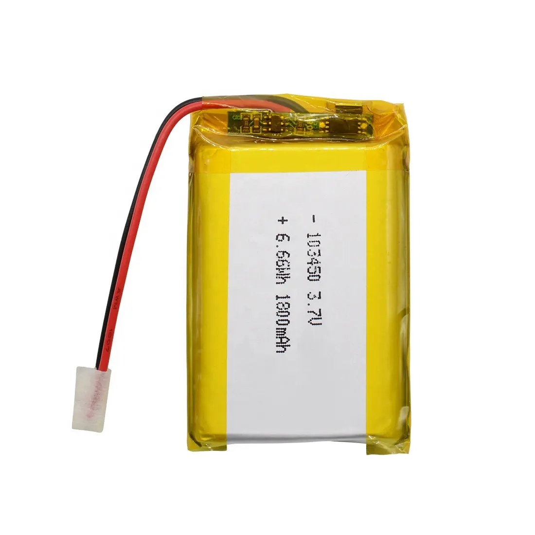 Baterai Lipo Isi Ulang 103450 3.7V 1800MAh IEC62133 Un38,3 MSDS Disetujui Baterai Polimer Lithium