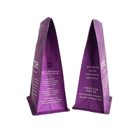 Sacs à café torréfié à fond plat en aluminium mat violet imprimés sur mesure, 250g 1kg, avec valve et fermeture éclair, à prix réduit