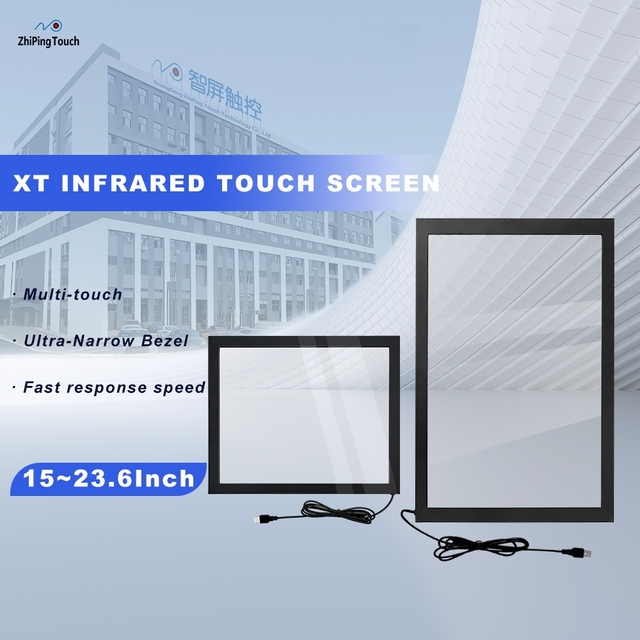 High-Response USB Plug and Play 15.6" Interactive Infrared Touch Screen Panel Kit with Glass