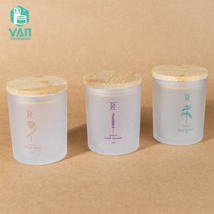 Envase YAN de Alta Calidad, Cilindro Vacío de Boca Ancha de 150g, Frasco de Vidrio Grueso Transparente Esmerilado para Velas Aromáticas con Bambú Original - Product Image 5