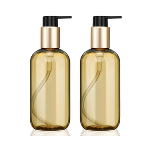 Refillable Amber PET Dispenser Pump Bottle 250ml Empty Lotion Bottle Soap Dispenser Plastic Container Pump Bottle