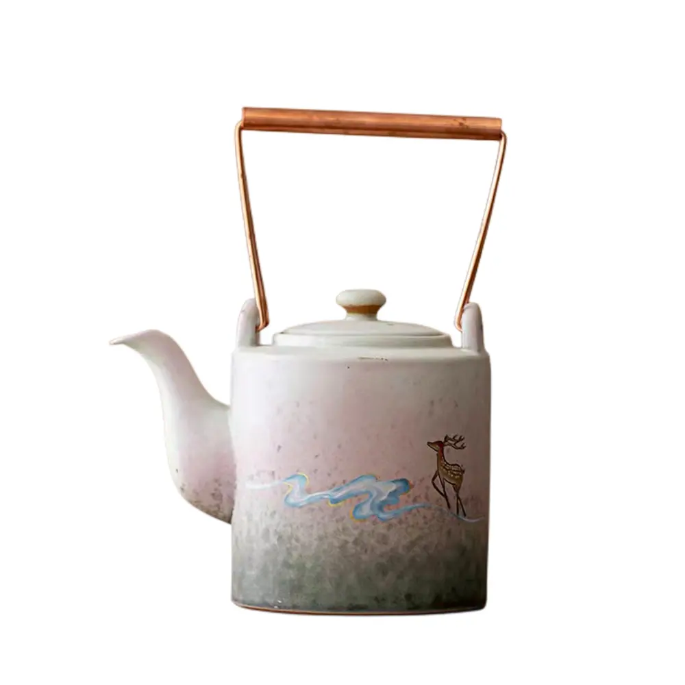 Светящийся глазурованный Лось керамический чайник фарфоровый чайник с ситечком отверстие для чая молока кофе офисные домашние чайники