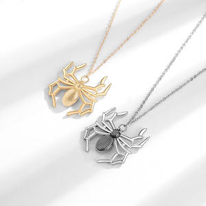 Silver Plated Copper Alloy <b>Spider</b> Pendant <b>Necklace</b> Punk Style Insect Design Link Chain Unisex Party Gift - Product Image 5