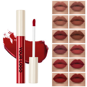 Brillo Labial Personalizado, Fábrica de Cosméticos OEM, Brillo Labial Mate Rojo Resistente al Agua, Marca Privada - Product Image 4