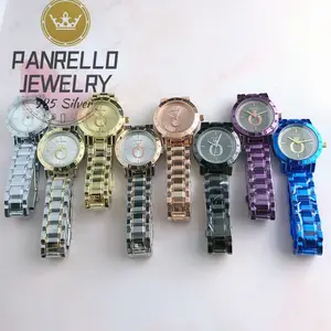 Jam tangan kuarsa iPandoraerst kualitas tinggi jam tangan Fashion pasangan emas 14k berlapis emas mawar