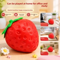 Jouet anti-stress souple en forme de fraise de huit pouces, effet réaliste façon vaseline, jouets en caoutchouc faits main à presser pour la décompression