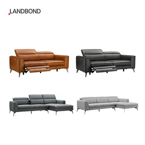 Modern Furniture Recliner Living room sofa supplier 3 Seater Functional lounge Sofa Set Electric Leather Recliner Sofa