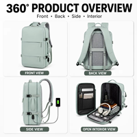 Sac à dos d'affaires grande capacité avec logo personnalisé pour hommes, sac pour ordinateur portable 15,6 pouces, sac à dos de voyage imperméable avec port de charge USB