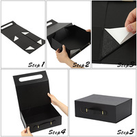 Boîte cadeau rectangulaire tout-en-un en carton avec rabat magnétique, pliable, pour le rangement des bougies, pratique et portable