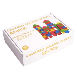 Juego de Bloques de Construcción de Madera de Piezas Grandes para Niños, 82 Piezas, Bloques de Haya Coloridos para Educación Temprana, Juguetes de Construcción - Product Image 5