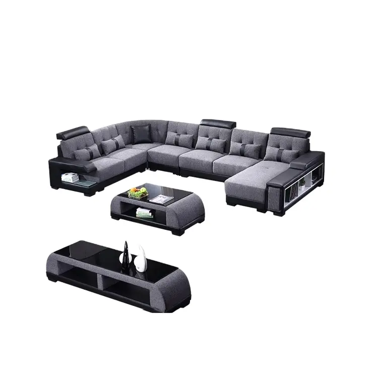 ホームソファセットモダンなリビングルームの家具ソファ用の大きなソファU字型を主導