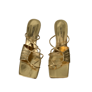 Nuevas Sandalias Doradas de Verano para Mujer, Tacones Altos, Sandalias de Punta Descubierta, Zapatos de Vestir para Fiesta, Sandalias de Vacaciones, Sandalias Mujer - Product Image 1