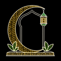 Riesiger Halbmond Ramadan Rahmen PVC Lametta Hängelaterne Wolkenbogen Ramadan Motiv Licht für Plaza Festival Straßenlaterne IP65