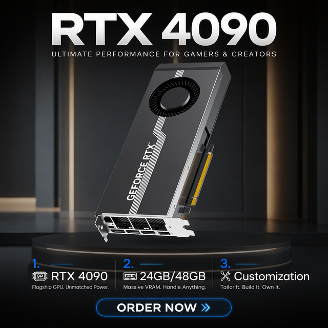 RTX 4090 24GB/48GB GPU Graphics Card Suitable for Games, Artificial Intelligence and Deep Learning GPU Graphics Processor