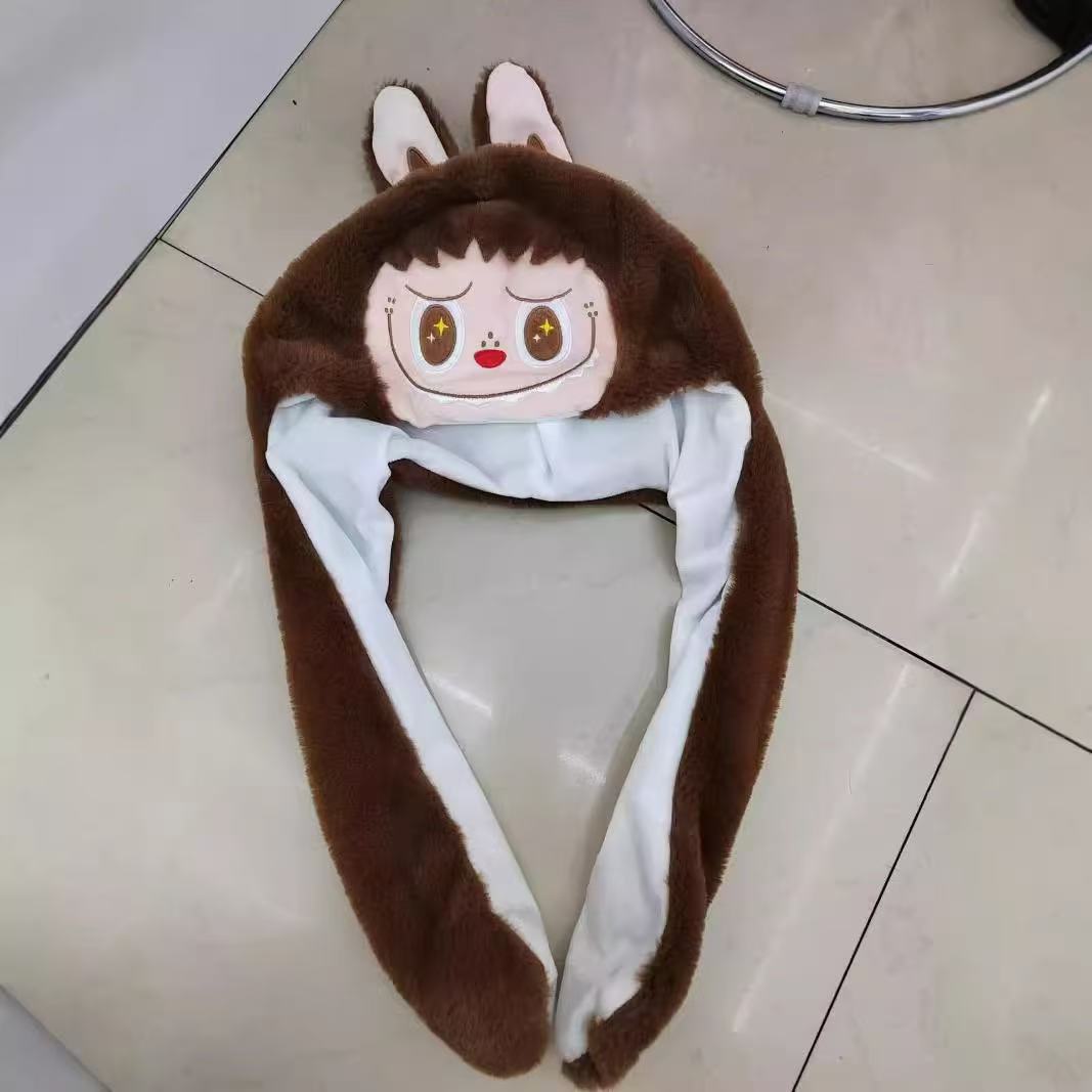 Labubu Moving Ears Air Pumping Plush Hat Botu 2024 Popular the Monster Labubu LED Hat Moving Ears Air  main image 3