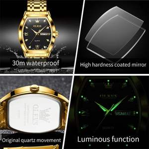 Montre TOP Marque 5528 Charme Quartz Doré Homme Tonneau Mode Diamant Alliage Acier Inoxydable Bracelet Étanche Lumineux 2026 - Product Image 6