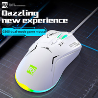R8-G305 ringan 2.4G & berkabel dapat diisi ulang RGB Backlit 6D Gaming Mouse