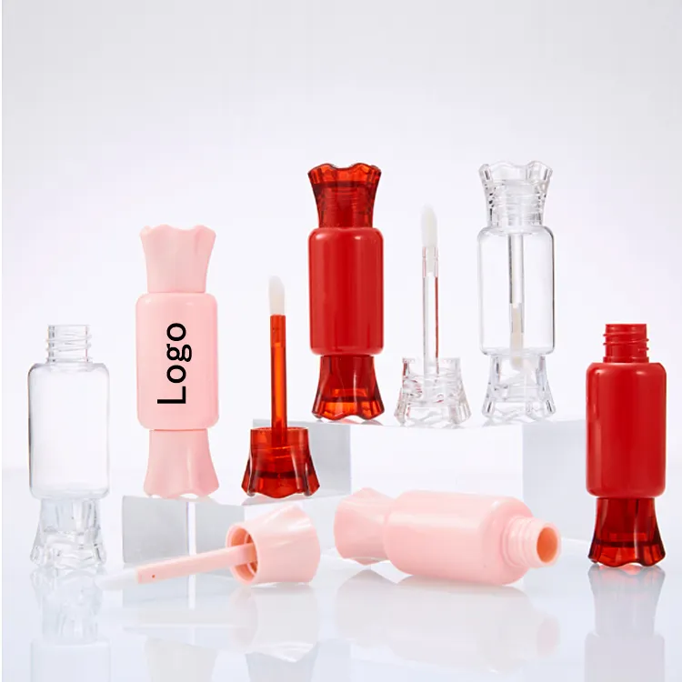 Toptan boş 8ml şekilli sevimli kozmetik dudak parlatıcısı tüpleri özel dudak parlatıcısı tüp konteyner Logo ile
