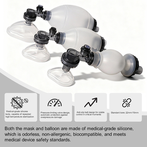 Resucitador Manual de Silicona, Dispositivo Médico Transparente con Certificación CE, Uso en UCI, Tamaños para Adultos, Bebés y Niños S/M/L, Canack SMR Clase <span class=keywords><strong>II</strong></span> - Product Image 3
