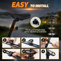 Luz Trasera Inalámbrica para Bicicleta con Intermitentes, Recargable Tipo-C, Luz de Advertencia para Bicicleta con Control Remoto para Ciclismo al Aire Libre, Linterna para Bicicleta